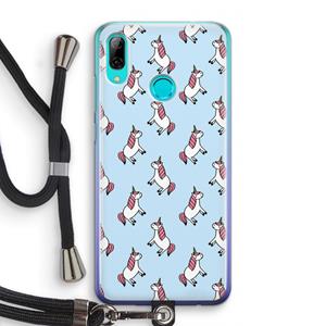 CaseCompany Eenhoorns overal: Huawei P Smart (2019) Transparant Hoesje met koord