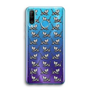 CaseCompany Zwarte poes: Huawei P30 Lite Transparant Hoesje
