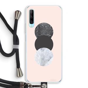 CaseCompany Marmeren cirkels: Huawei P Smart Pro Transparant Hoesje met koord