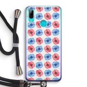 CaseCompany Klaproosjes: Huawei P Smart (2019) Transparant Hoesje met koord