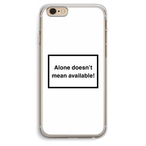 CaseCompany Alone: iPhone 6 Plus / 6S Plus Transparant Hoesje