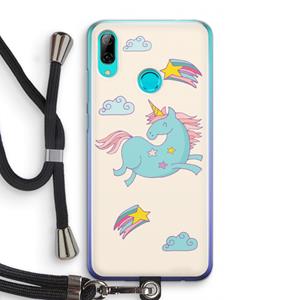 CaseCompany Vliegende eenhoorn: Huawei P Smart (2019) Transparant Hoesje met koord