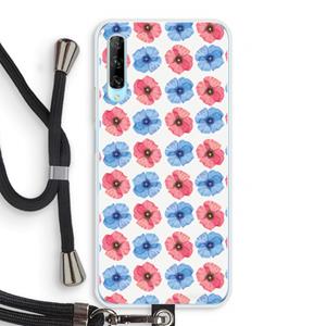 CaseCompany Klaproosjes: Huawei P Smart Pro Transparant Hoesje met koord