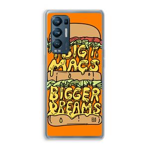 CaseCompany Big Macs Bigger Dreams: Oppo Find X3 Neo Transparant Hoesje