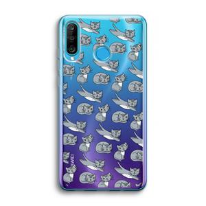 CaseCompany Poezen: Huawei P30 Lite Transparant Hoesje
