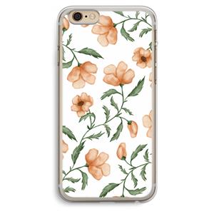 CaseCompany Peachy flowers: iPhone 6 Plus / 6S Plus Transparant Hoesje