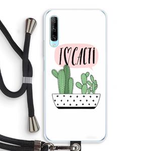 CaseCompany I love cacti: Huawei P Smart Pro Transparant Hoesje met koord