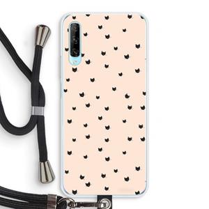 CaseCompany Kleine kattenkopjes: Huawei P Smart Pro Transparant Hoesje met koord