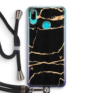 CaseCompany Gouden marmer: Huawei P Smart (2019) Transparant Hoesje met koord