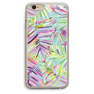 CaseCompany Tropical Palms Blue: iPhone 6 Plus / 6S Plus Transparant Hoesje