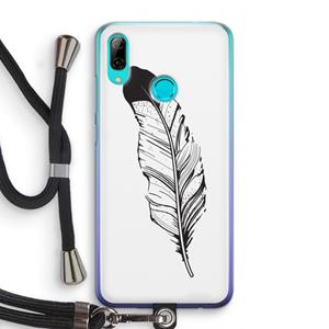 CaseCompany Pluim: Huawei P Smart (2019) Transparant Hoesje met koord