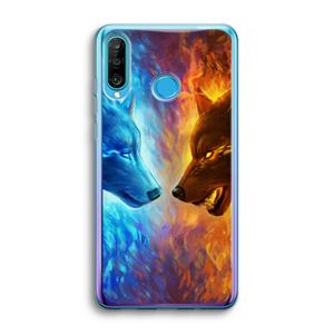 CaseCompany Fire & Ice: Huawei P30 Lite Transparant Hoesje