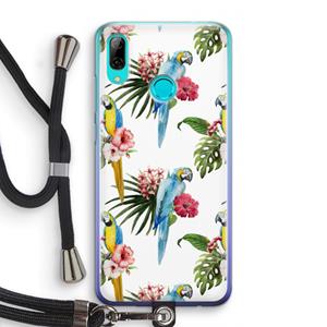 CaseCompany Kleurrijke papegaaien: Huawei P Smart (2019) Transparant Hoesje met koord