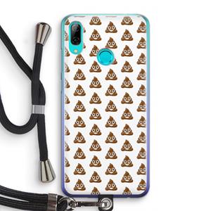 CaseCompany Poop emoji: Huawei P Smart (2019) Transparant Hoesje met koord