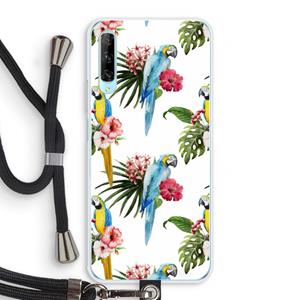 CaseCompany Kleurrijke papegaaien: Huawei P Smart Pro Transparant Hoesje met koord