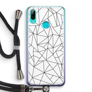CaseCompany Geometrische lijnen zwart: Huawei P Smart (2019) Transparant Hoesje met koord