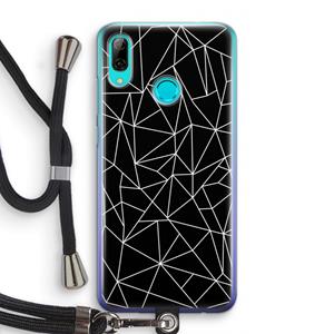CaseCompany Geometrische lijnen wit: Huawei P Smart (2019) Transparant Hoesje met koord