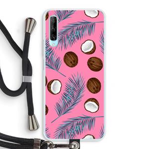 CaseCompany Kokosnoot roze: Huawei P Smart Pro Transparant Hoesje met koord