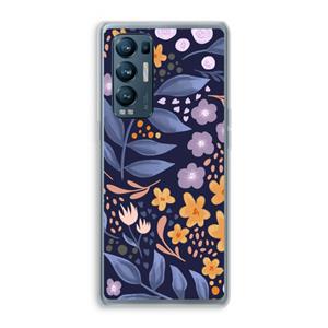 CaseCompany Flowers with blue leaves: Oppo Find X3 Neo Transparant Hoesje
