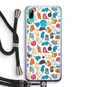 CaseCompany Kleurrijke katten: Huawei P Smart (2019) Transparant Hoesje met koord