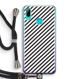 CaseCompany Strepen zwart-wit: Huawei P Smart (2019) Transparant Hoesje met koord