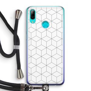 CaseCompany Zwart-witte kubussen: Huawei P Smart (2019) Transparant Hoesje met koord