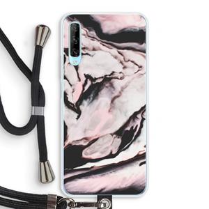 CaseCompany Roze stroom: Huawei P Smart Pro Transparant Hoesje met koord