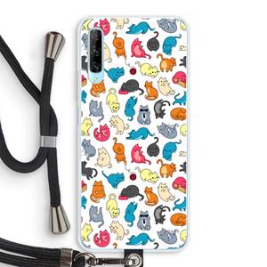 CaseCompany Kleurrijke katten: Huawei P Smart Pro Transparant Hoesje met koord