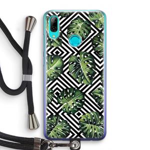 CaseCompany Geometrische jungle: Huawei P Smart (2019) Transparant Hoesje met koord
