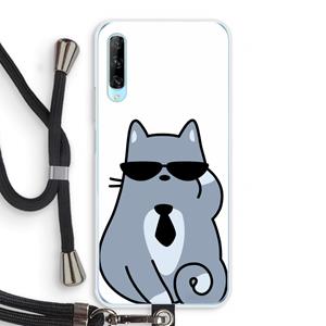 CaseCompany Cool cat: Huawei P Smart Pro Transparant Hoesje met koord