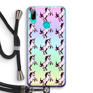 CaseCompany Musketon Unicorn: Huawei P Smart (2019) Transparant Hoesje met koord