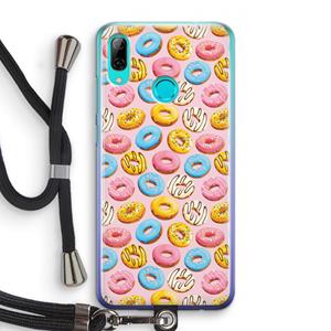 CaseCompany Pink donuts: Huawei P Smart (2019) Transparant Hoesje met koord