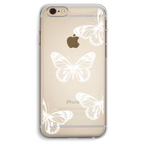 CaseCompany White butterfly: iPhone 6 Plus / 6S Plus Transparant Hoesje