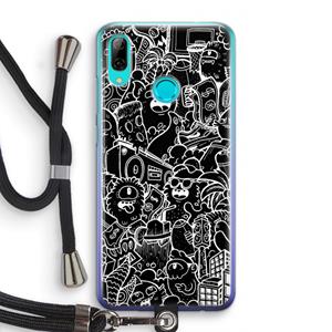 CaseCompany Vexx Black City : Huawei P Smart (2019) Transparant Hoesje met koord