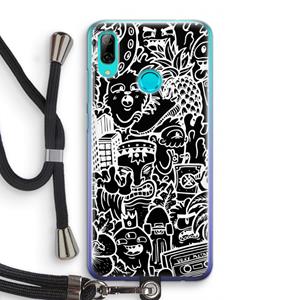 CaseCompany Vexx Black Mixtape: Huawei P Smart (2019) Transparant Hoesje met koord