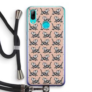 CaseCompany Zwarte poes: Huawei P Smart (2019) Transparant Hoesje met koord
