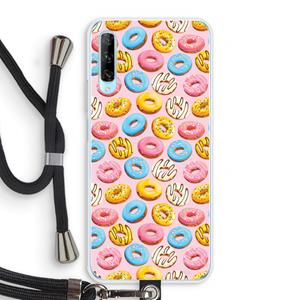 CaseCompany Pink donuts: Huawei P Smart Pro Transparant Hoesje met koord