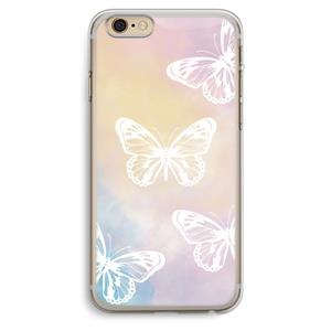 CaseCompany White butterfly: iPhone 6 Plus / 6S Plus Transparant Hoesje