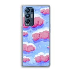 CaseCompany Roze wolken met vogels: Oppo Find X3 Neo Transparant Hoesje