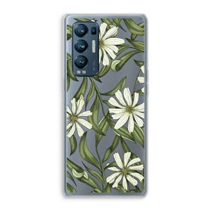 CaseCompany Wit bloemenpatroon: Oppo Find X3 Neo Transparant Hoesje