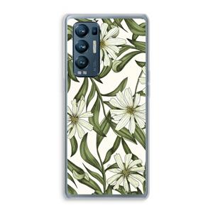 CaseCompany Wit bloemenpatroon: Oppo Find X3 Neo Transparant Hoesje