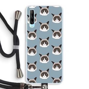 CaseCompany It's a Purrr Case: Huawei P Smart Pro Transparant Hoesje met koord