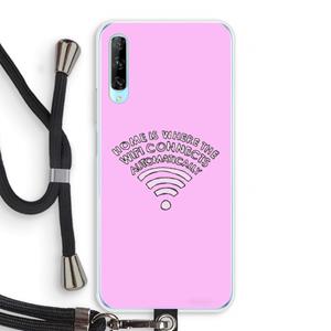 CaseCompany Home Is Where The Wifi Is: Huawei P Smart Pro Transparant Hoesje met koord