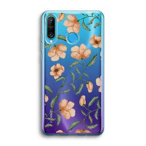 CaseCompany Peachy flowers: Huawei P30 Lite Transparant Hoesje