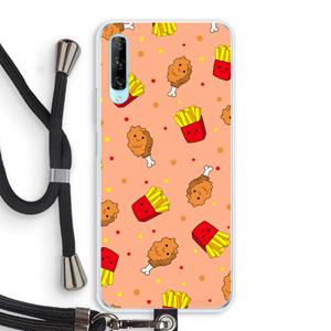 CaseCompany Chicken 'n Fries: Huawei P Smart Pro Transparant Hoesje met koord