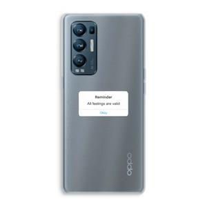 CaseCompany Reminder: Oppo Find X3 Neo Transparant Hoesje