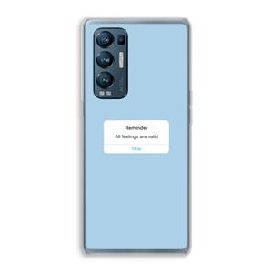 CaseCompany Reminder: Oppo Find X3 Neo Transparant Hoesje