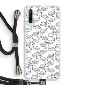 CaseCompany Zwanen: Huawei P Smart Pro Transparant Hoesje met koord