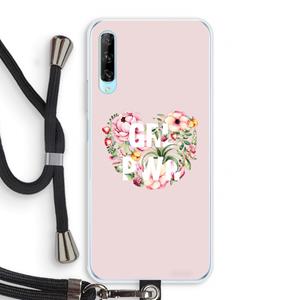 CaseCompany GRL PWR Flower: Huawei P Smart Pro Transparant Hoesje met koord