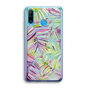 CaseCompany Tropical Palms Blue: Huawei P30 Lite Transparant Hoesje